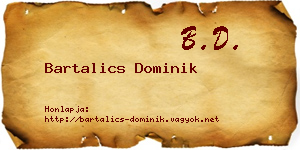 Bartalics Dominik névjegykártya